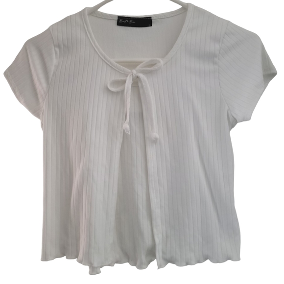 🌺Brit + Bri White Ribbed Crop Tank Set Sz XS🌺 - Picture 1 of 5